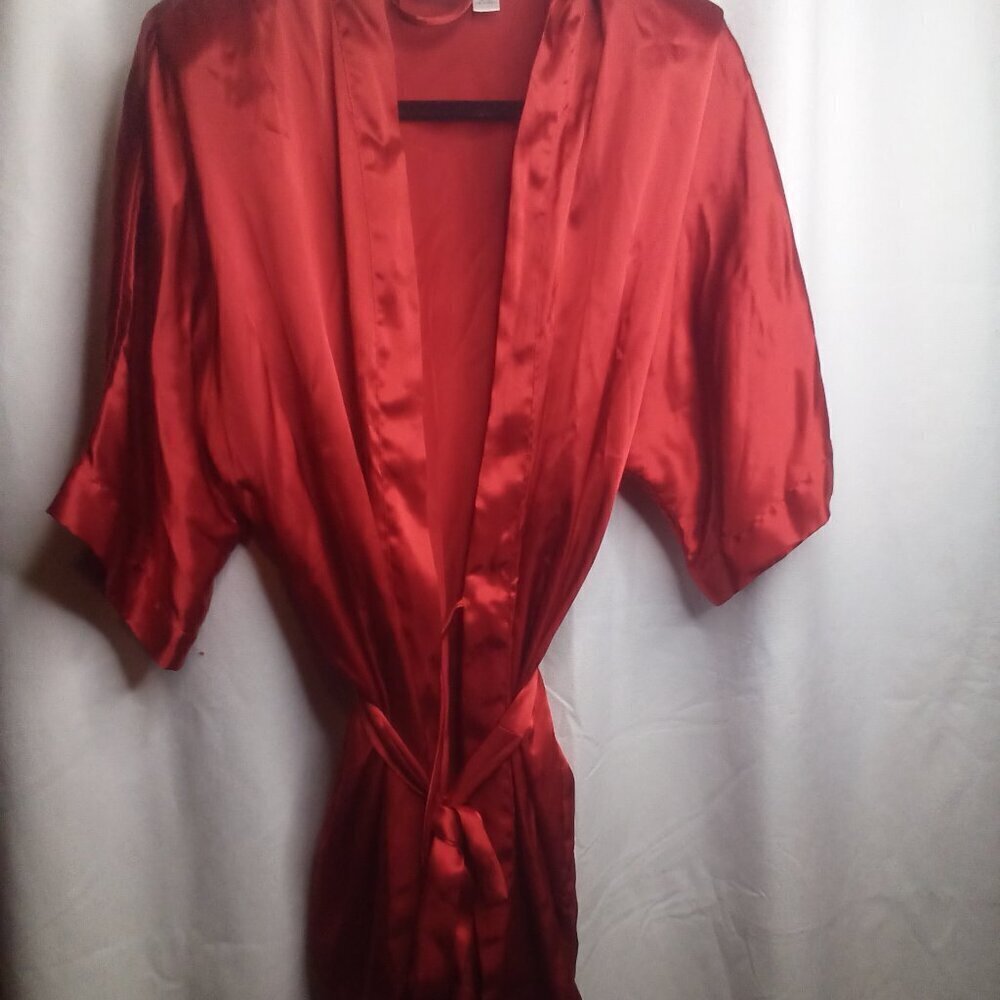 Fredericks Of Hollywood Robe M Soft Silky Belt Red